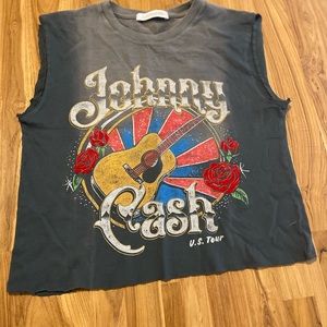 Daydreamer Distressed Johnny Cash tshirt/tank, S - $17